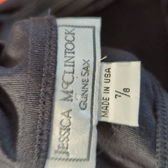 Vintage Jessica McClintock Gunne Sax Ribbed Jersey Long Maxi Dress Black 7/8 - Picture 7 of 10